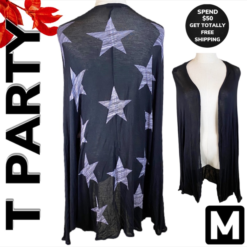 TParty Light Open Star Print Cardi (M)